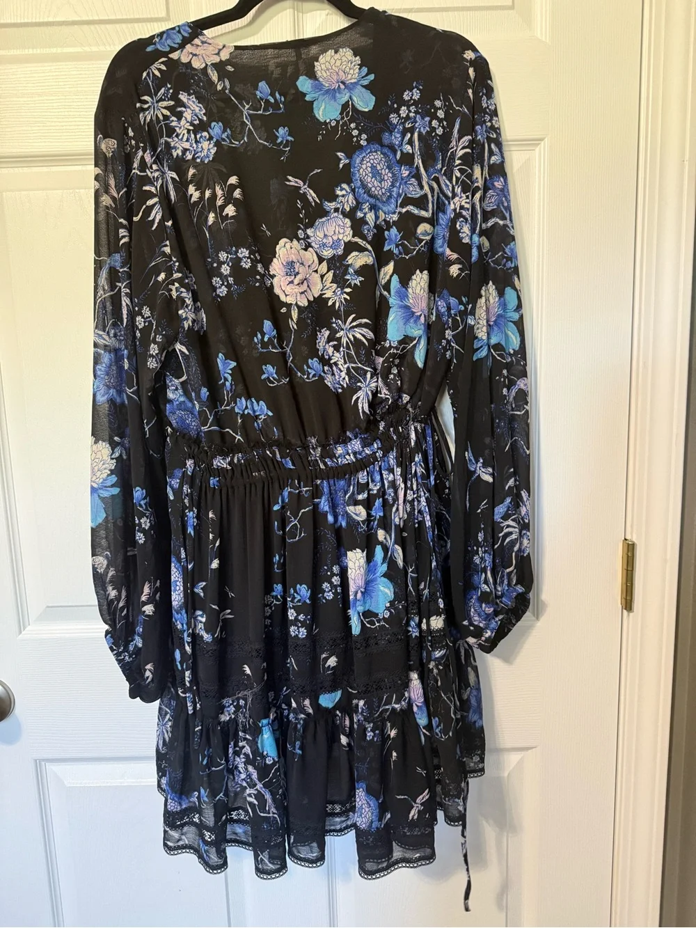 Free People Cherry Blossom Mini Dress in Black Combo- M - Picture 8 of 12